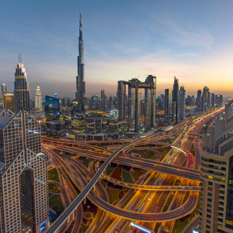 A birda eye view of Dubai